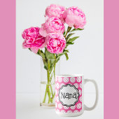 Gepersonaliseerde anjer roze en wit pickleball latte mok