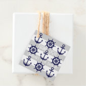 Gepersonaliseerde Anker Boot Wiel Gestreept Nautis Bedankjes Labels (In situ)