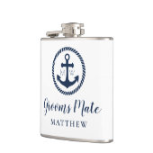 Gepersonaliseerde Anker Grooms Mate Nautische Groo Heupfles (Links)