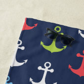 Gepersonaliseerde anker nautische aangepaste naam strandlaken (In situ)