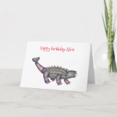 Gepersonaliseerde Ankylosaurus verjaardagskaart Kaart (Voorkant)