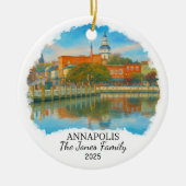 Gepersonaliseerde Annapolis Ornament, Maryland Keramisch Ornament (Voorkant)