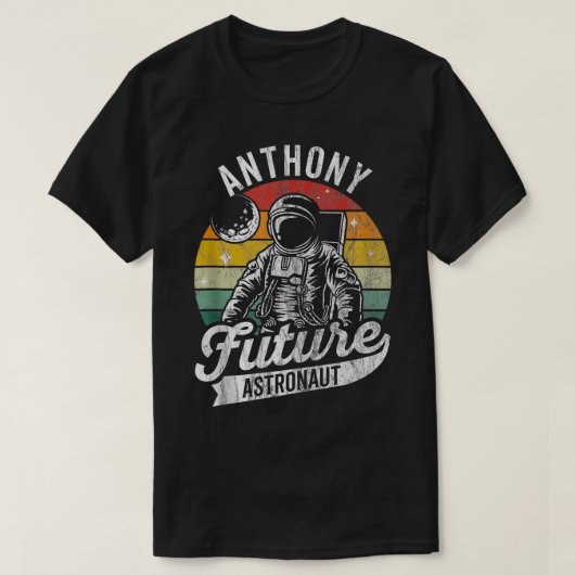 gepersonaliseerde Anthony Future astronaut Space T-shirt (Design voorkant)