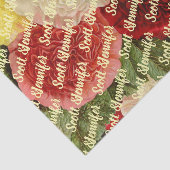 Gepersonaliseerde Antiek  Rood Wit Roze Rozen Tissuepapier (Detail)