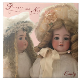 Gepersonaliseerde Antieke poppen keramische Tegel Tegeltje