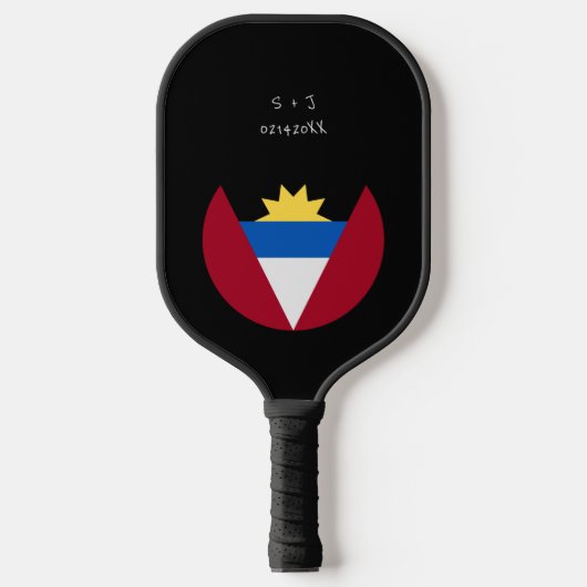 Gepersonaliseerde Antigua en Barbuda Vlag Pickleball Paddle (Voorkant)