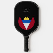 Gepersonaliseerde Antigua en Barbuda Vlag Pickleball Paddle (Achterkant)