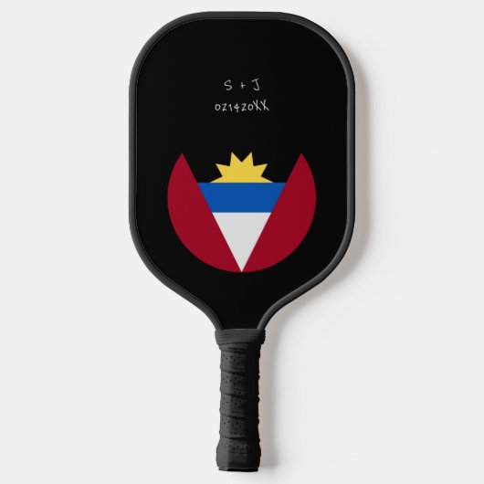 Gepersonaliseerde Antigua en Barbuda Vlag Pickleball Paddle (Achterkant)