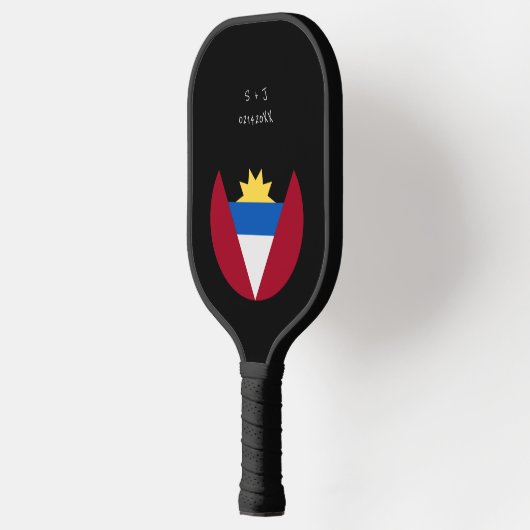 Gepersonaliseerde Antigua en Barbuda Vlag Pickleball Paddle (Links)