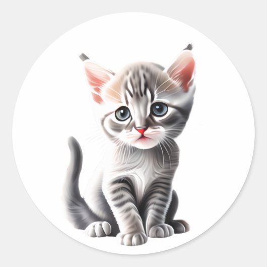 Gepersonaliseerde Aphrodite - Cyprus Kat Kitten Ronde Sticker (Voorkant)