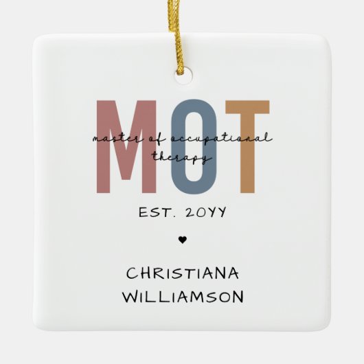 Gepersonaliseerde APK Master of Occupational Thera Keramisch Ornament (Voorkant)