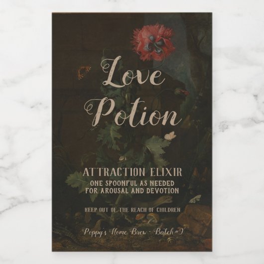 Gepersonaliseerde  Apothecary Jar Love Potion Voedselcontainer Etiket (Enkel label)