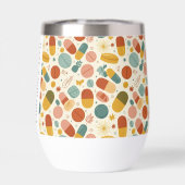 Gepersonaliseerde apotheek Boho Stemless Wine Tumb (Achterkant)