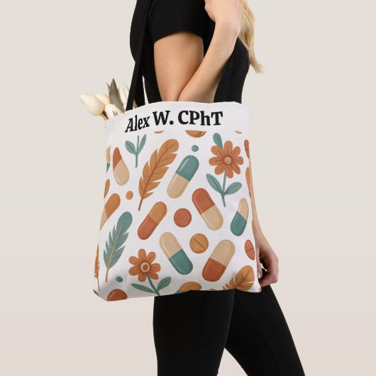 Gepersonaliseerde apotheek Canvas tas Boho Daisy F (Dichtbij)