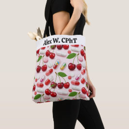 Gepersonaliseerde apotheek Canvas tas Cherry en Pi