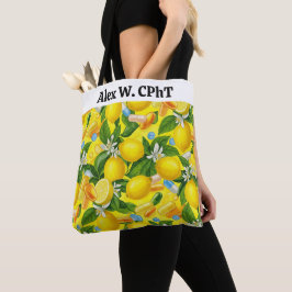 Gepersonaliseerde Apotheek Canvas tas Citroengeel