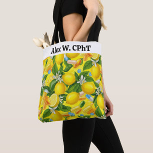Gepersonaliseerde Apotheek Canvas tas Citroengeel