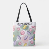Gepersonaliseerde Apotheek Canvas tas Roze Paarse  (Achterkant)
