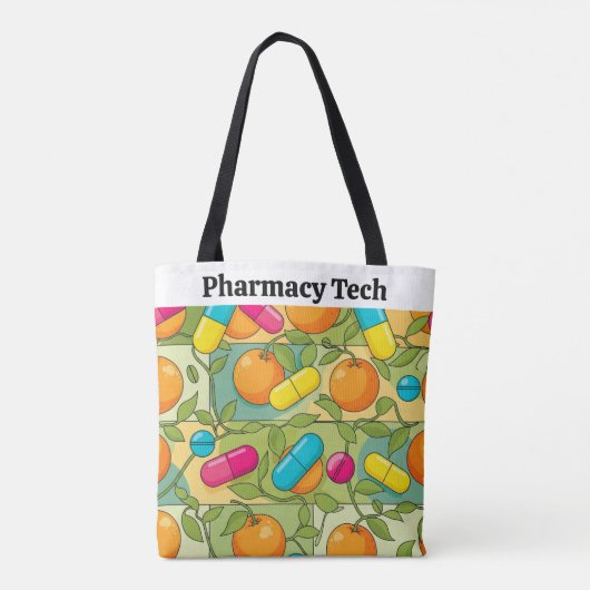 Gepersonaliseerde apotheek Canvas tas Sinaasappels (Achterkant)