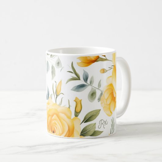 Gepersonaliseerde apotheek Mok Yellow Roses (Voorkant rechts)