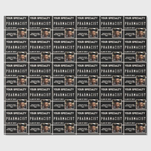 Gepersonaliseerde Apotheek Naam Afstuderen Jaar Fo Cadeaupapier (Vlak)