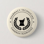 Gepersonaliseerde apotheker apotheek Tech Personee Ronde Button 5,7 Cm (Voorkant)