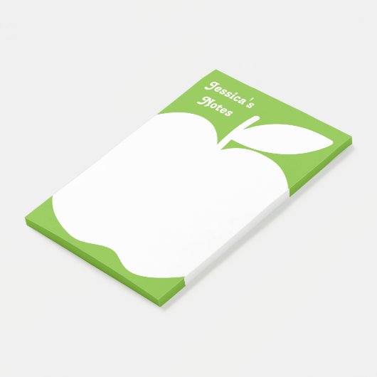 Gepersonaliseerde appelgroene Post-it® notes (Schuin)