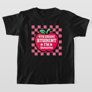 Gepersonaliseerde Apple 4e klas studentennaam T-shirt