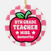 Gepersonaliseerde Apple 5e klas lerarenfoto Keramisch Ornament (Voorkant)