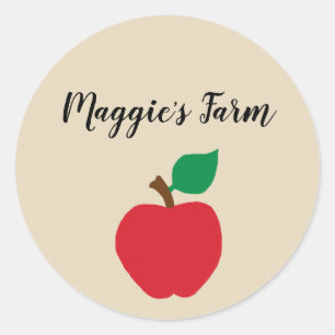 Gepersonaliseerde Apple Boerderij Party Stickers