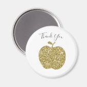 Gepersonaliseerde Apple Magnet voor Teacher Faux G (Voorkant / Achterkant)