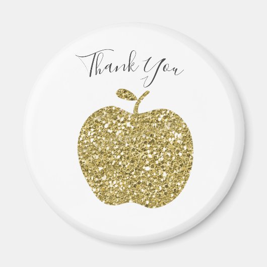 Gepersonaliseerde Apple Magnet voor Teacher Faux G (Voorkant)