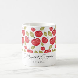 Gepersonaliseerde Apple Pattern Waterverf Handgesc Koffiemok