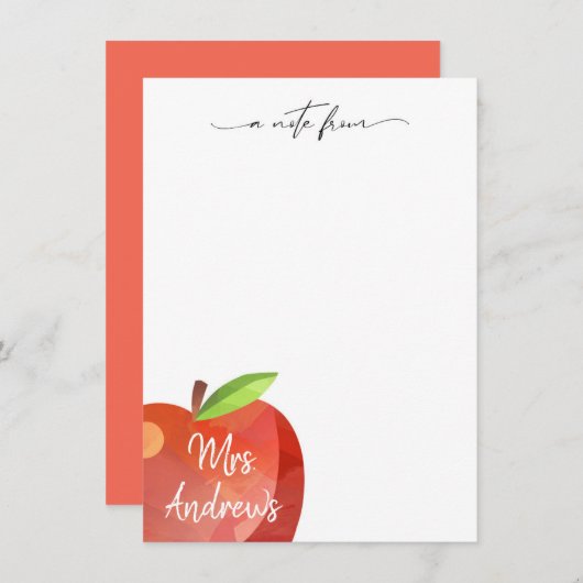 Gepersonaliseerde Apple Stationery | Notitiekaarte Notitiekaartje (Voorkant / Achterkant)