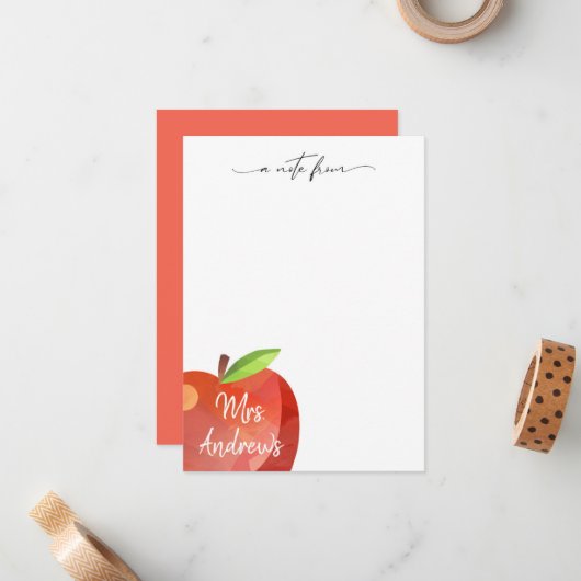Gepersonaliseerde Apple Stationery | Notitiekaarte Notitiekaartje (Voorkant / Achterkant in situ)