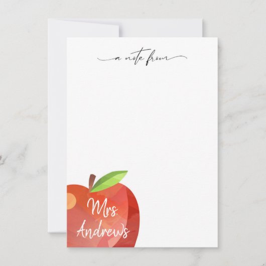 Gepersonaliseerde Apple Stationery | Notitiekaarte Notitiekaartje (Voorkant)