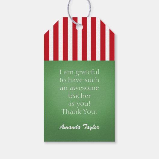 Gepersonaliseerde Apple Teacher Gift Labels Cadeaulabel (Achterkant)