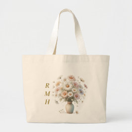 Gepersonaliseerde April Daisy Boodschappentas Grote Tote Bag