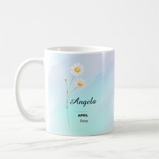 Gepersonaliseerde April Flower Mok (Links)