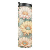 Gepersonaliseerde April Geboorte Bloem Daisy 16 oz Thermosbeker (Geroteerd rechts)
