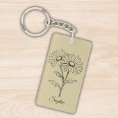 Gepersonaliseerde April Geboorte Bloem Daisy Sleut Sleutelhanger