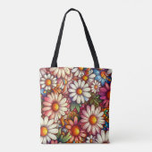 Gepersonaliseerde April Geboorte Bloem Daisy Tote Bag (Achterkant)