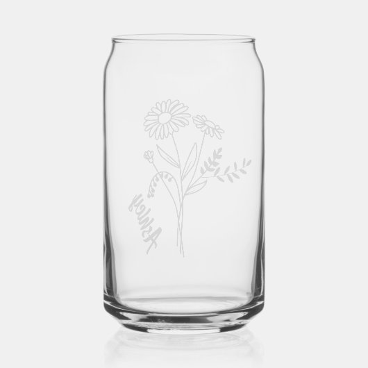 Gepersonaliseerde April Geboorte Maand Bloem Daisi Blikvorm Glas (Achterkant)