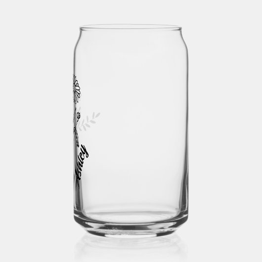 Gepersonaliseerde April Geboorte Maand Bloem Daisi Blikvorm Glas (Links)