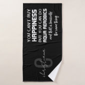 Gepersonaliseerde Aqua Aerobics is Happiness Funny Badhanddoek (Badhanddoek)