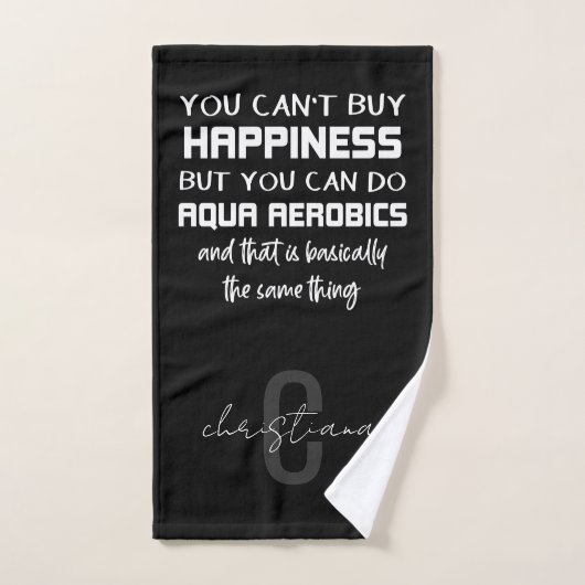 Gepersonaliseerde Aqua Aerobics is Happiness Funny Handdoek (Handdoek)