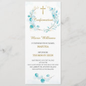 Gepersonaliseerde Aqua Bevestigingskaart Menu (Voorkant)