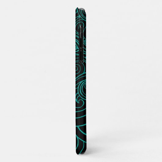 Gepersonaliseerde Aqua & Black artistieke wervelin Case-Mate iPhone Case (Achterkant/links)