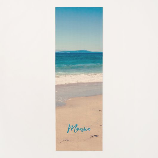 Gepersonaliseerde Aqua Blauwgroen Beach Foto Yogamat (Voorkant)