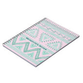 Gepersonaliseerde Aqua-Blauwgroen Tribal Pattern o Notitieboek (Linkerzijde)